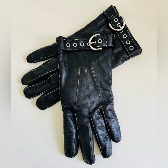 EUC COACH Cashmere lined Leather Gloves - Picture 1 of 5